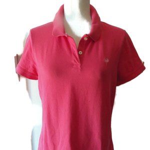 Lilly Pulitzer Polo Shirt/ Coral/ Size Girls XL/ Pique Knit/ Tennis